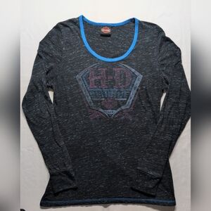 Harley-Davidson Black Tee with Blue Accents